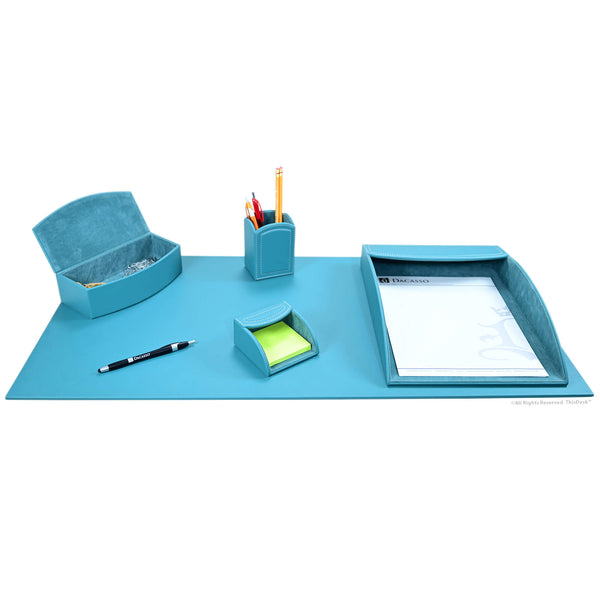 dacasso Home/Office 5pc Desk Accessory Set - Teal