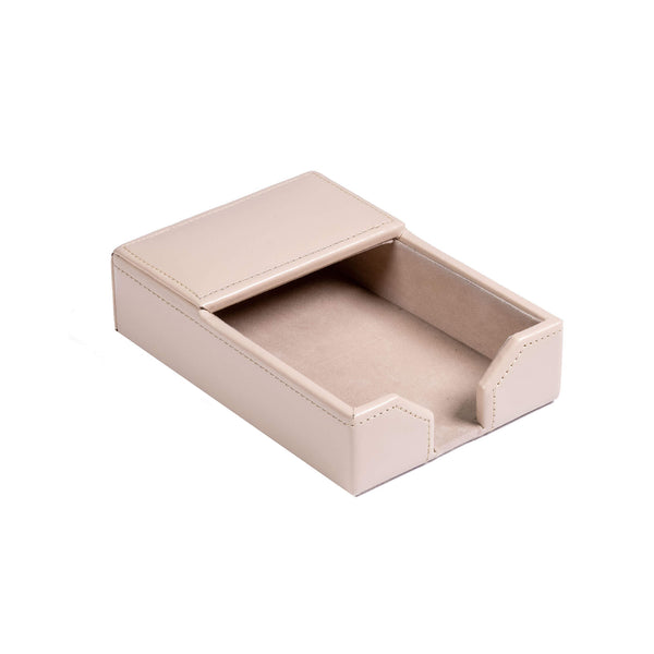 dacasso White Latte Bonded Leather 4" x 6" Memo Holder