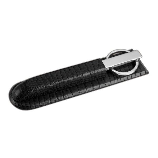 dacasso Black Crocodile Embossed Leather Library Set