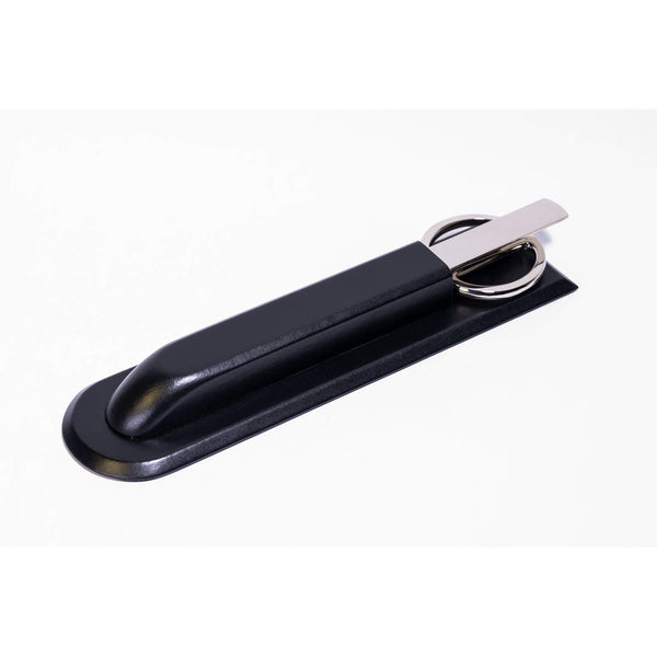dacasso Classic Black Leather Library Set - Silver Hardware