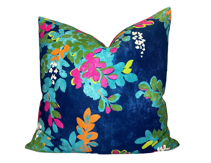 dekowe Central Park Pillow Cover in Navy and Pink