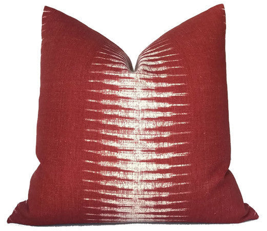 dekowe Ikat Pillow Cover in Pomegranate Peter Dunham Textiles