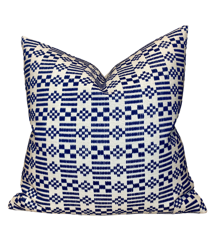 dekowe Ready to Ship 20x20 WILSON EMBROIDERY PILLOW COVER IN INDIGO
