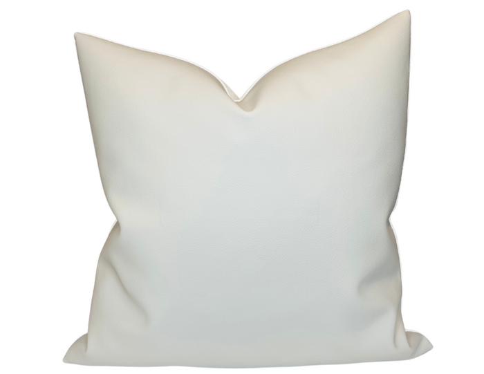 dekowe Ready to Ship 16x16 Leather Pillow Cover in Oat Natural