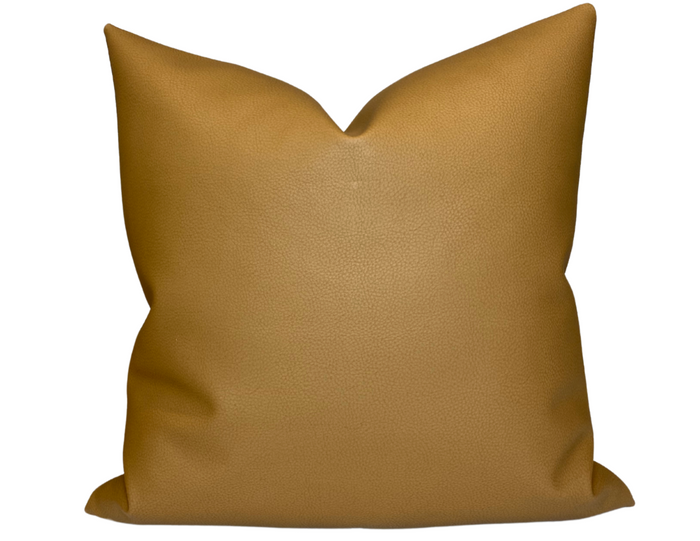 dekowe Ready to Ship 16x16 Leather Pillow Cover in Chestnut