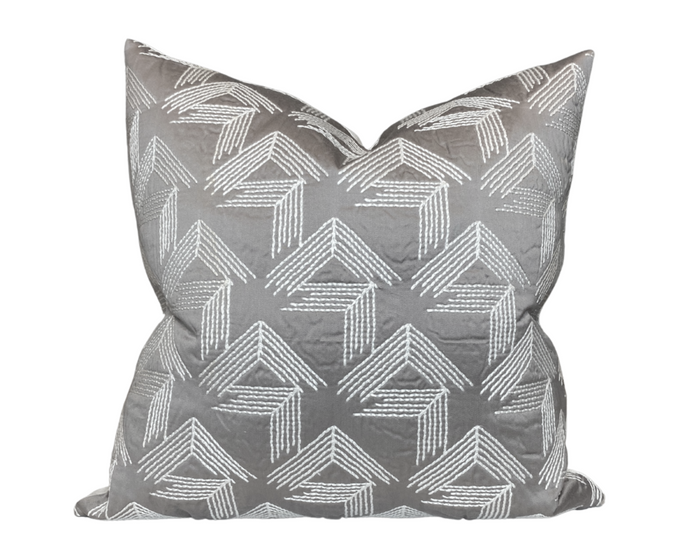 dekowe Schumacher V Step Pillow Cover in Pale Grey